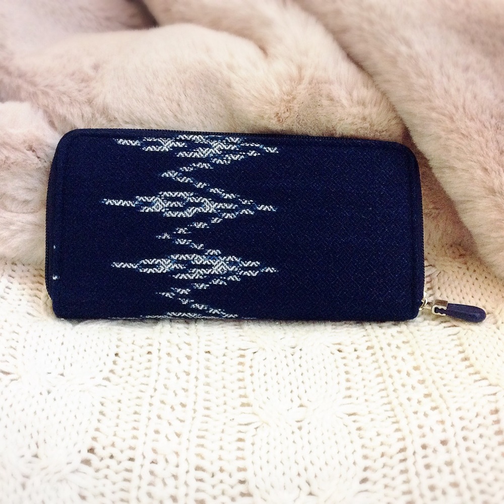 Indigo IKAT fabric Wallet